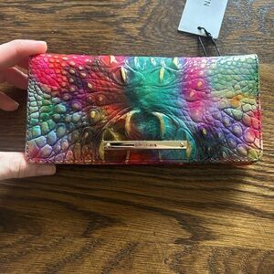 NWT Rare Brahmin Fallstruck Multicolor Gold Wallet Ady